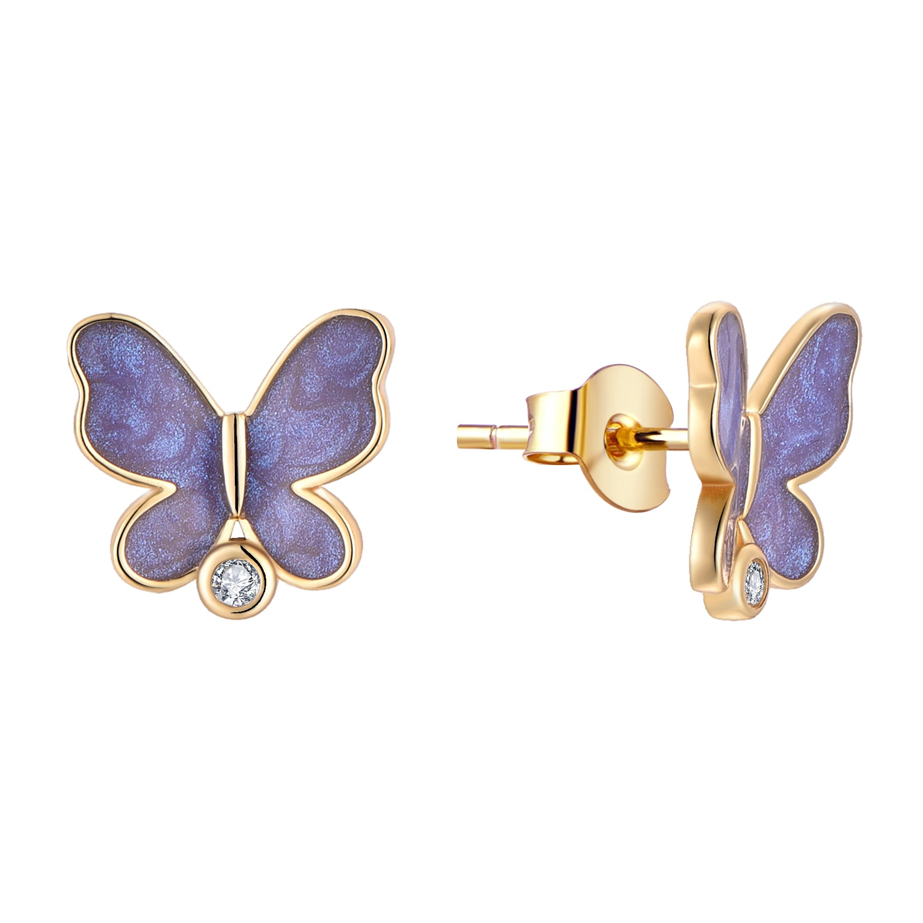 Purple Butterfly Earrings - Etsy